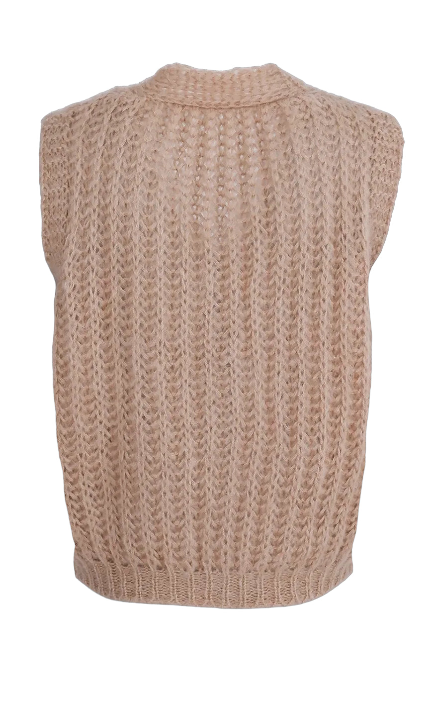 Black Colour Vest - Casey - Latte