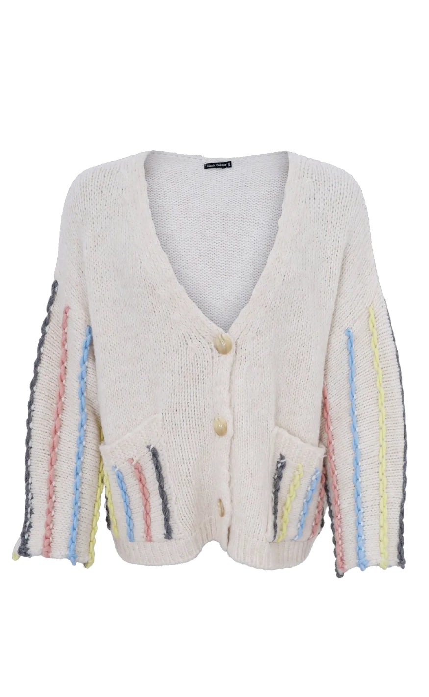 Black Colour Cardigan - Augusta - Natural