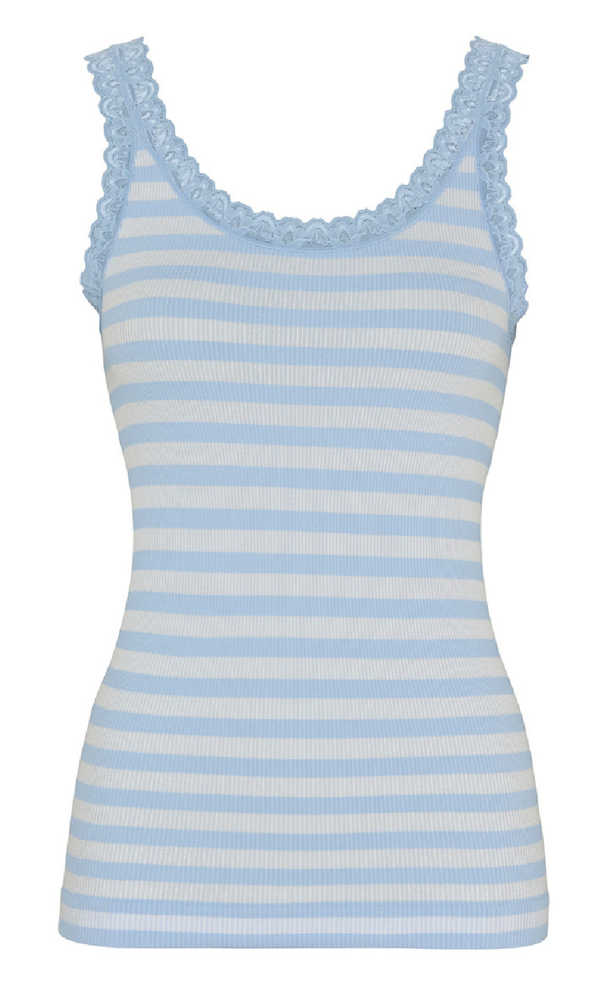 Tim & Simonsen Topp - Isa Rib - Azzurro/Bianco