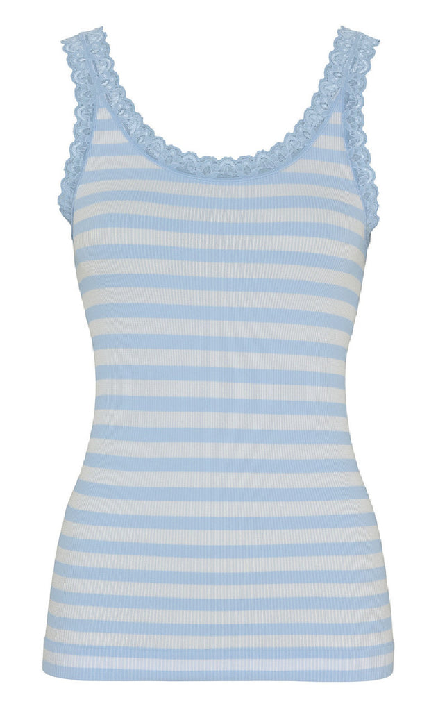 Tim & Simonsen Topp - Isa Rib - Azzurro/Bianco