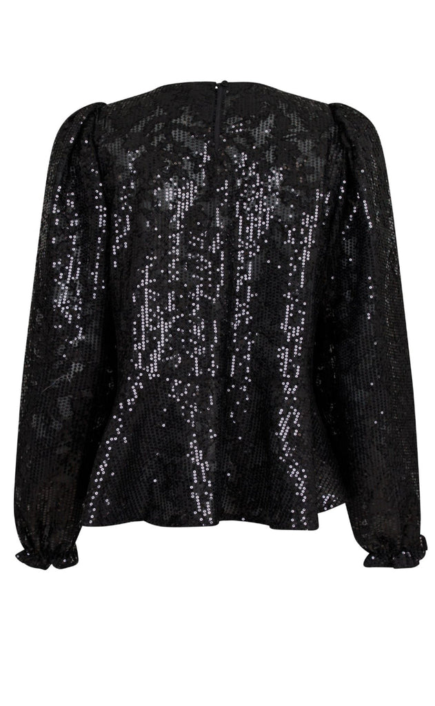 Neo Noir Bluse - Rizzo Sequins - Black