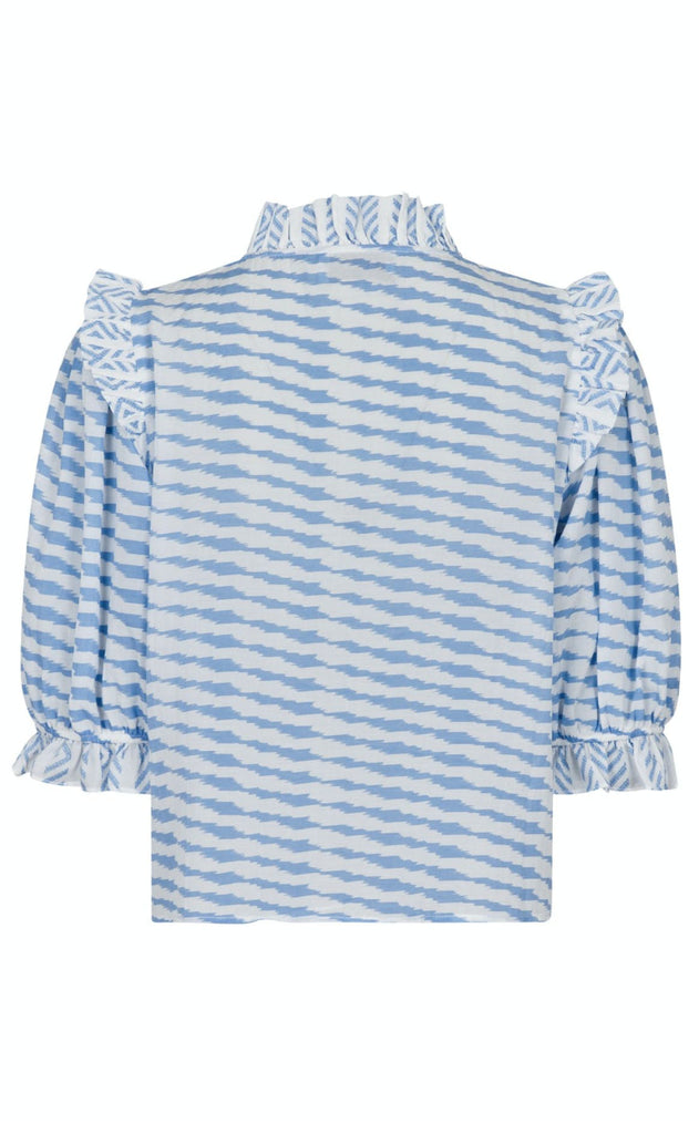 Neo Noir Bluse - Chacha Graphic - Light Blue