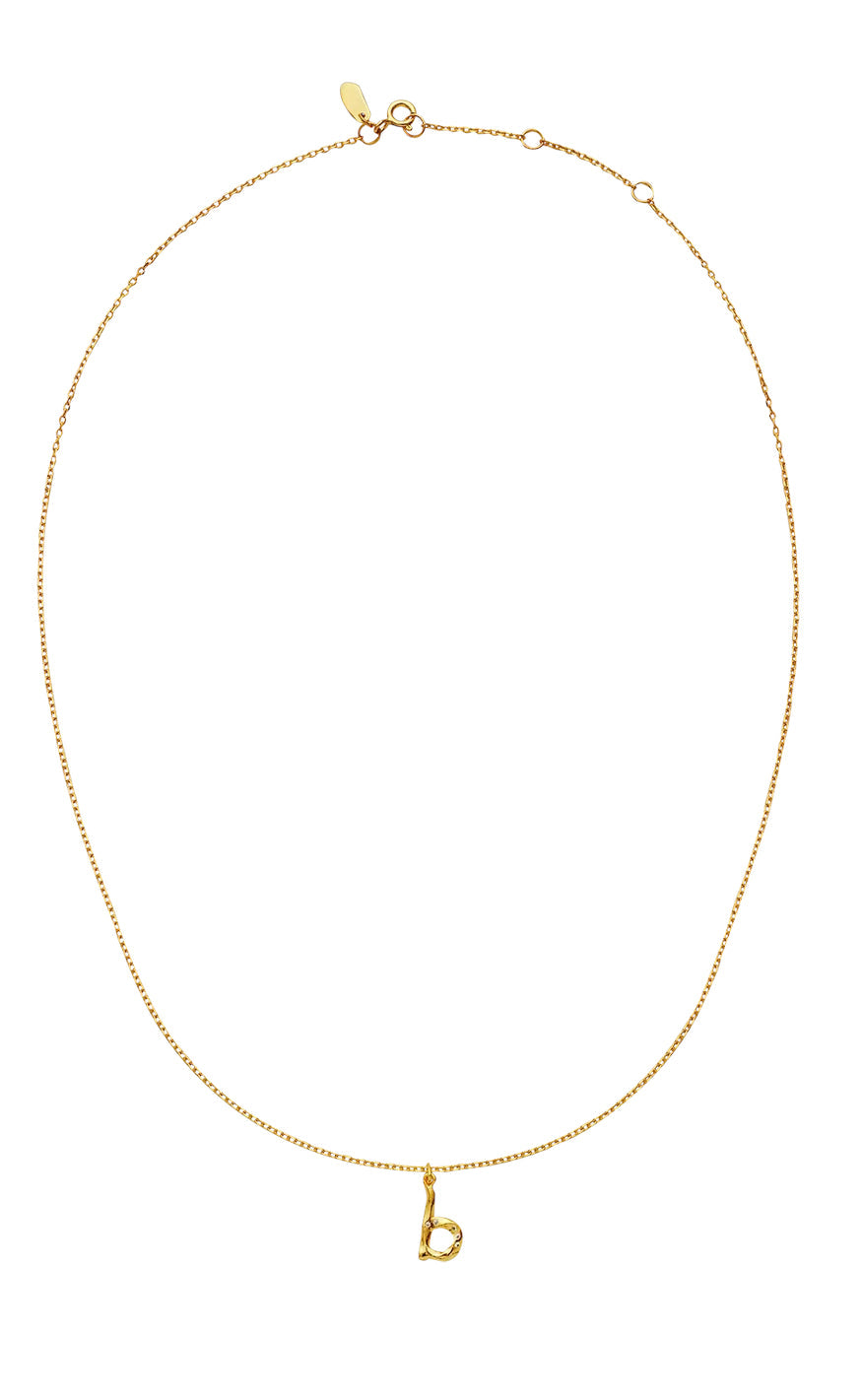 Maanesten Halskjede - B Alphabet - Gold Colour