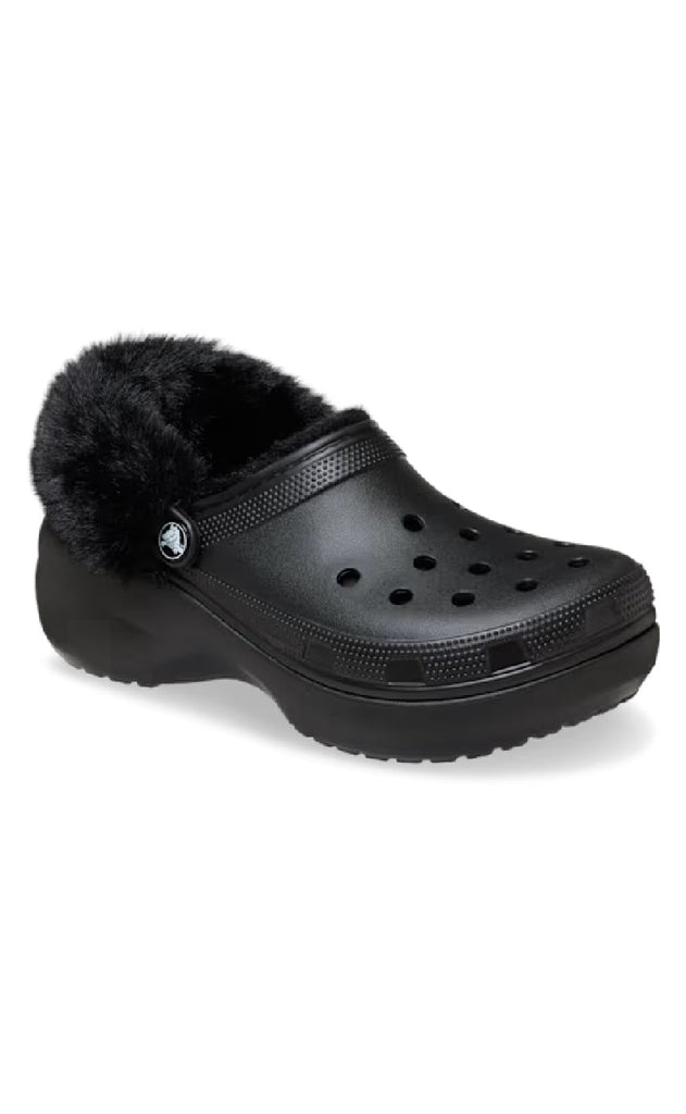 Crocs Træsko - Classic Platform Fuzz Lined - Black