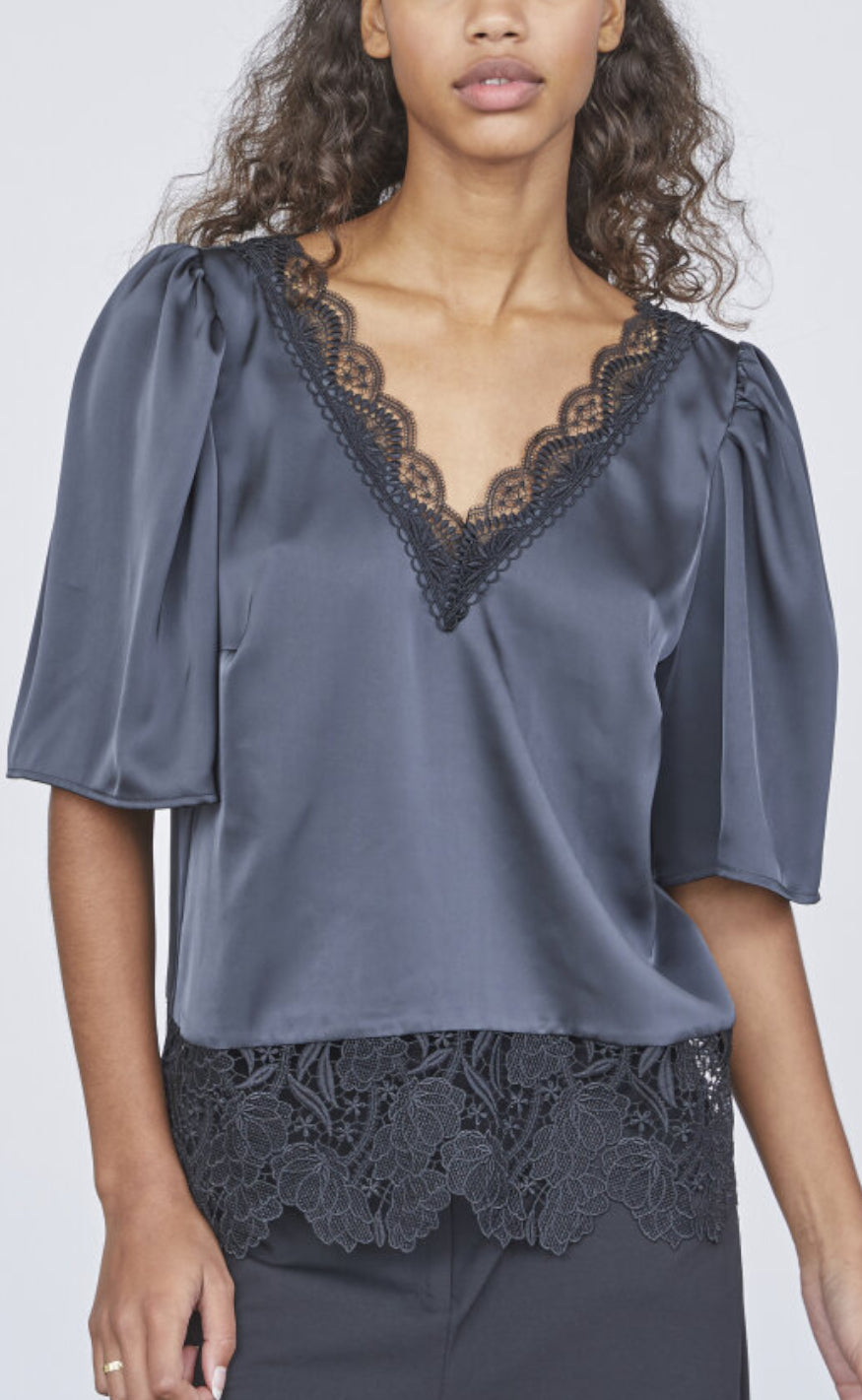 Love & Divine Bluse - Love1079 - Grey/Black