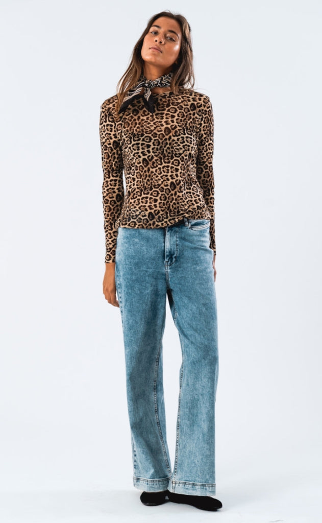 Lollys Laundry Bluse - Irie - Leopard Print