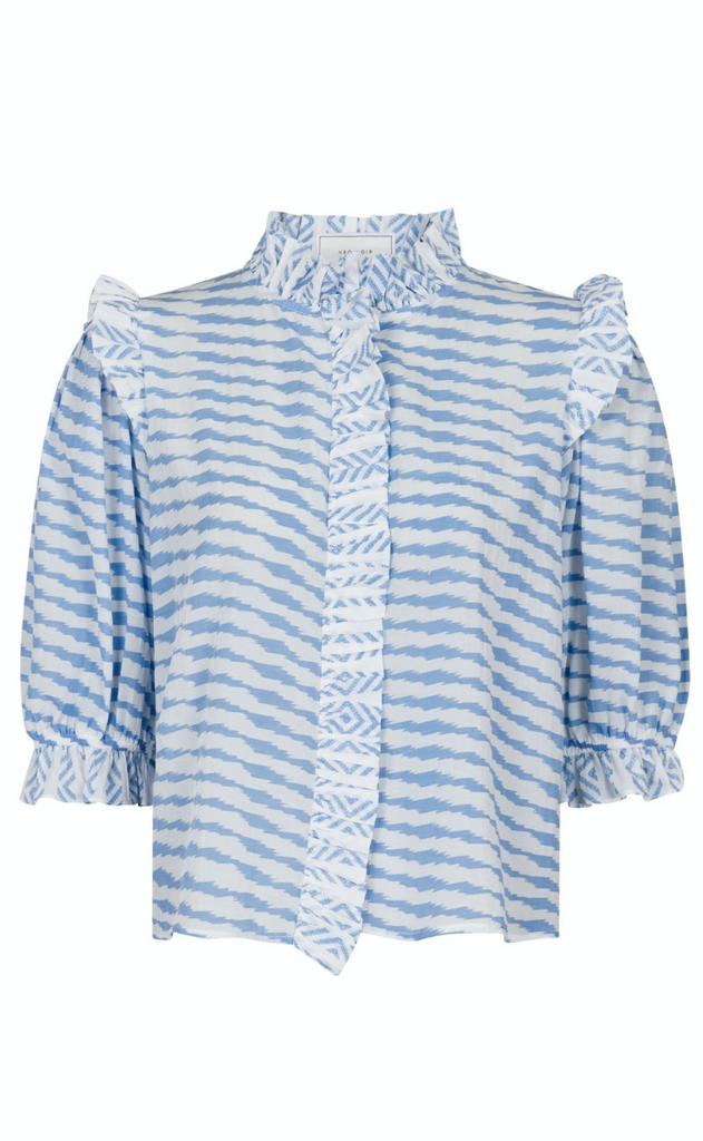 Neo Noir Bluse - Chacha Graphic - Light Blue