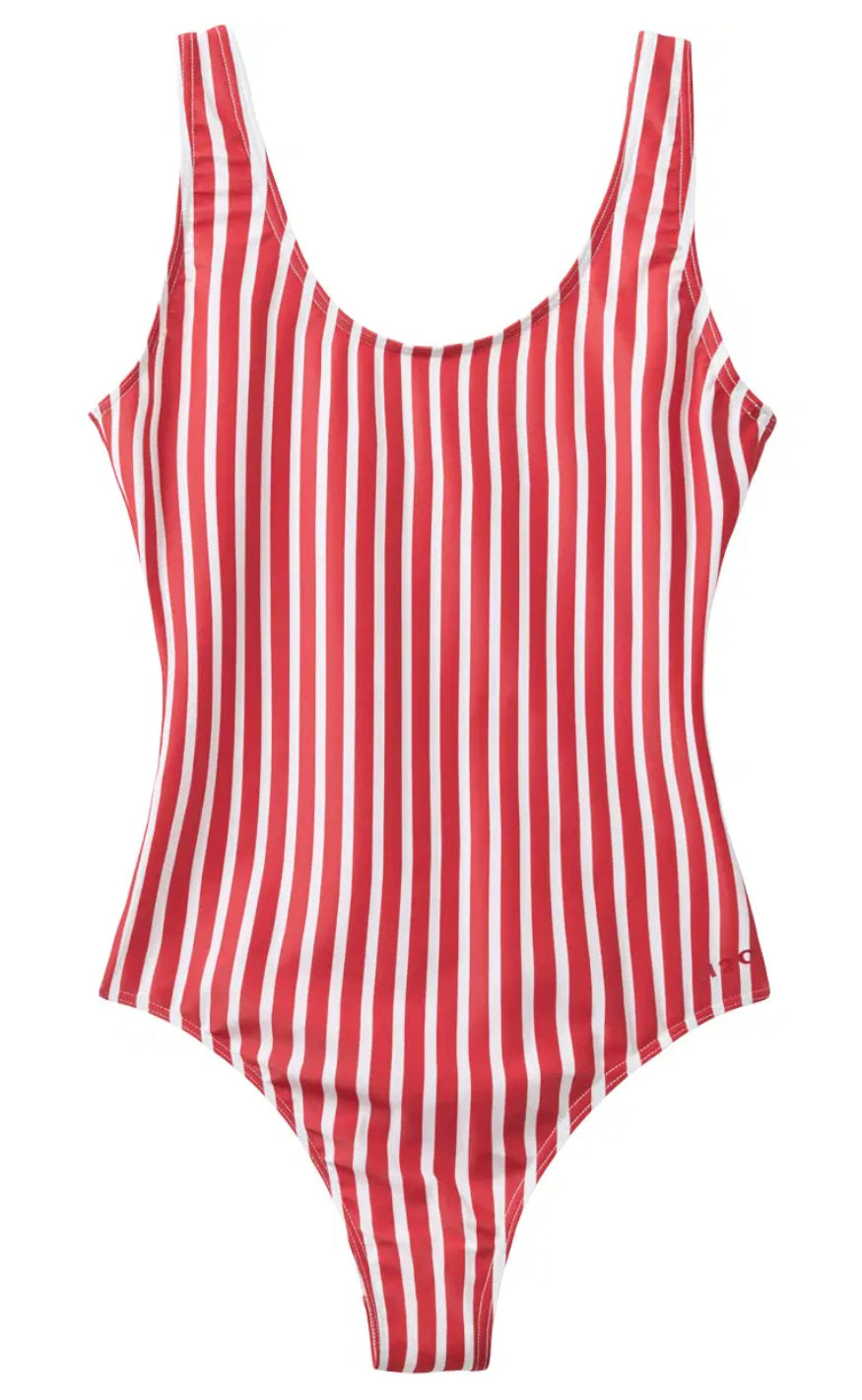 H2O Badedrakt - Stripe Swim - Red