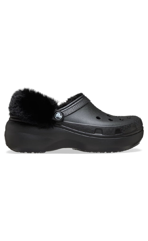 Crocs Træsko - Classic Platform Fuzz Lined - Black