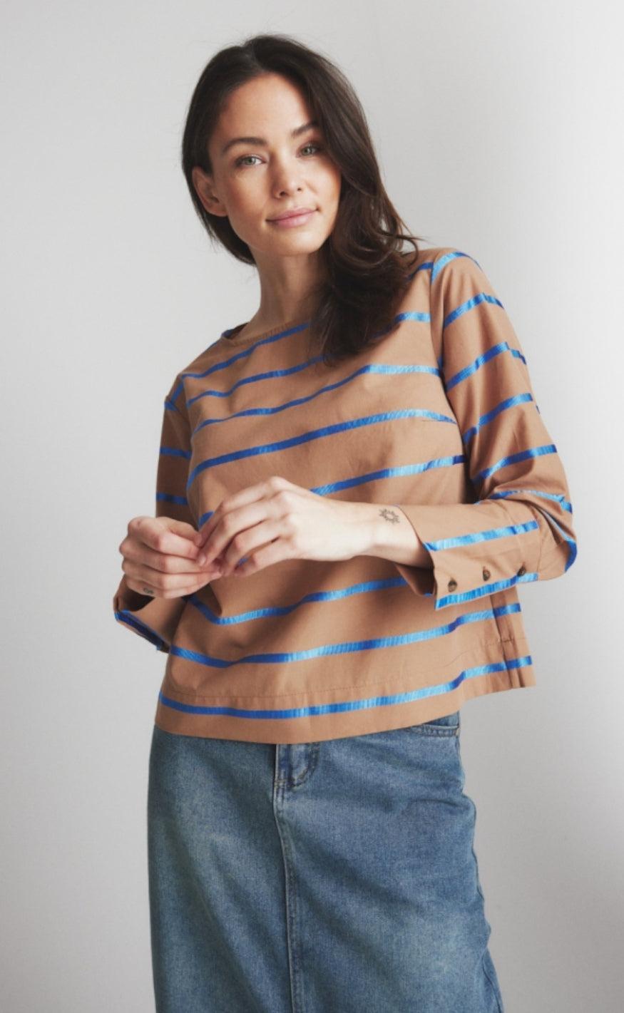 One Two Luxzuz Bluse - Albin - Bone Brown
