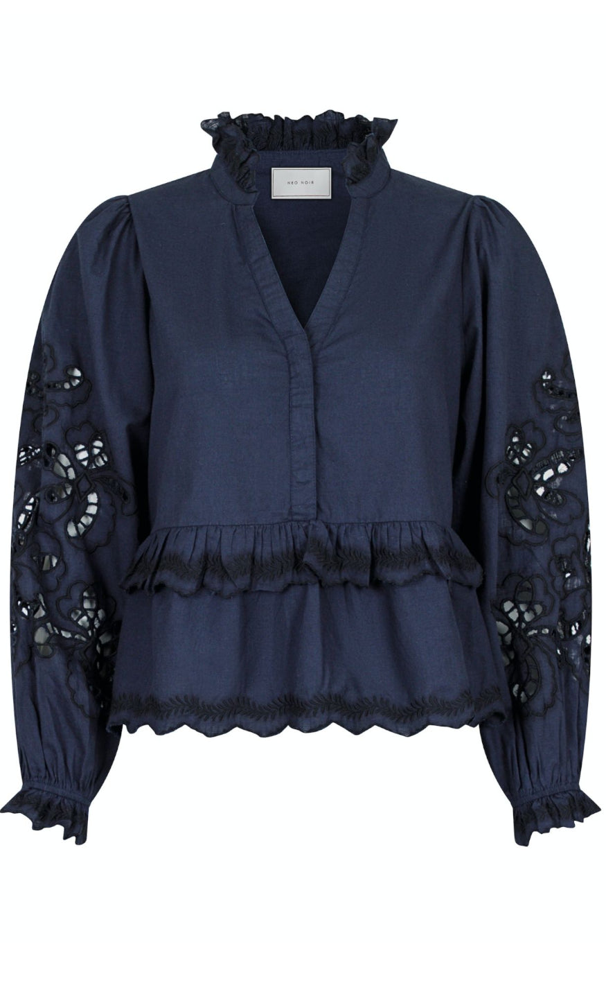 Neo Noir Bluse - Kimmo Embroidery - Black