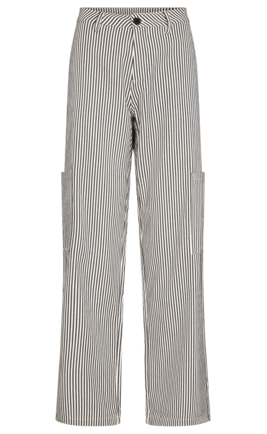 Freequent Bukser - Mella - Medieval Blue W. Off-White