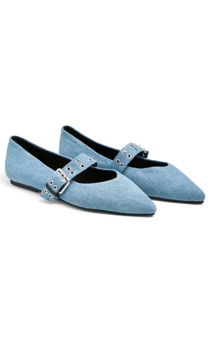 Pieces Ballerina - Saga Buckle - Medium Blue Denim