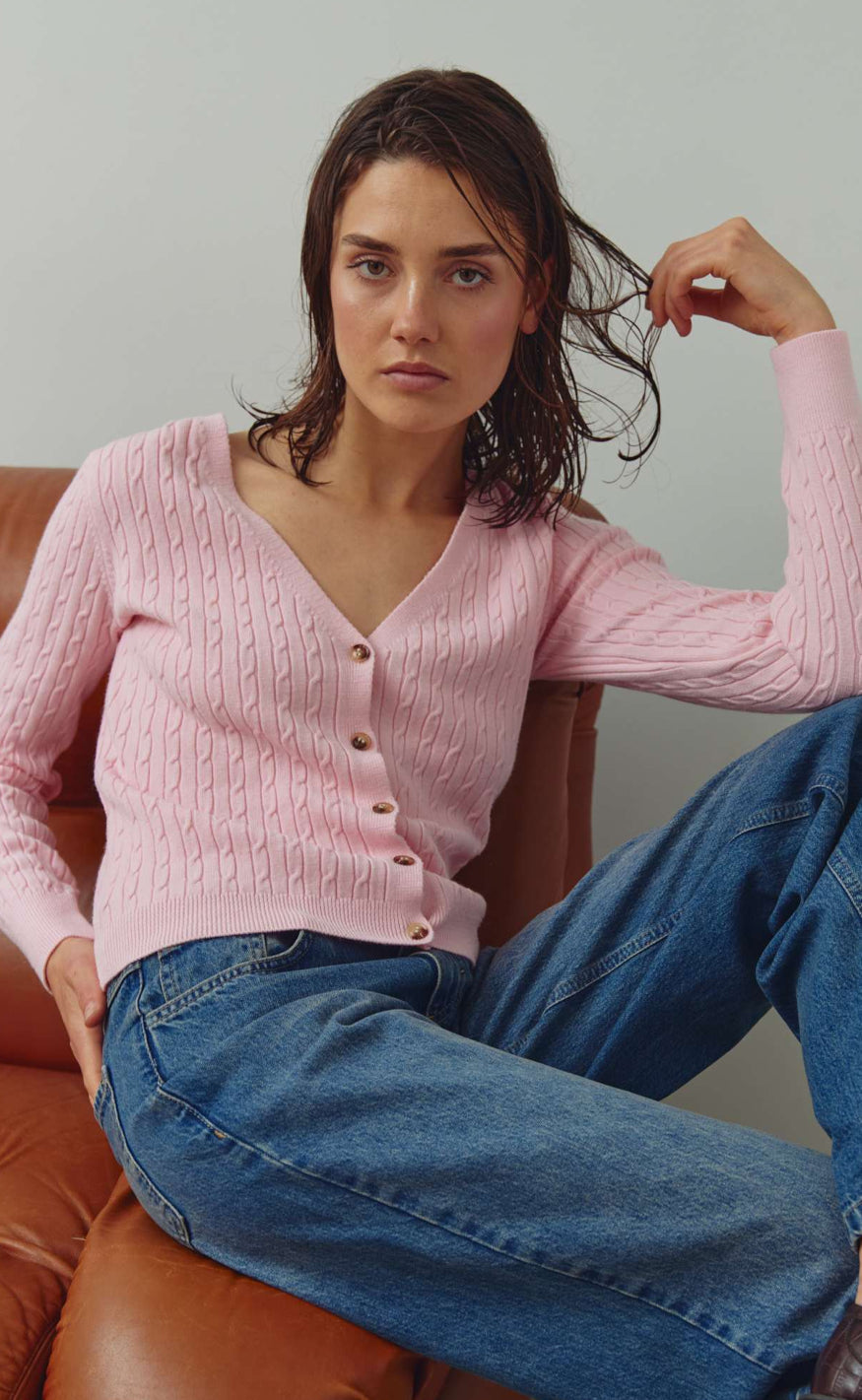 Noella Cardigan - Laliah - Baby Pink