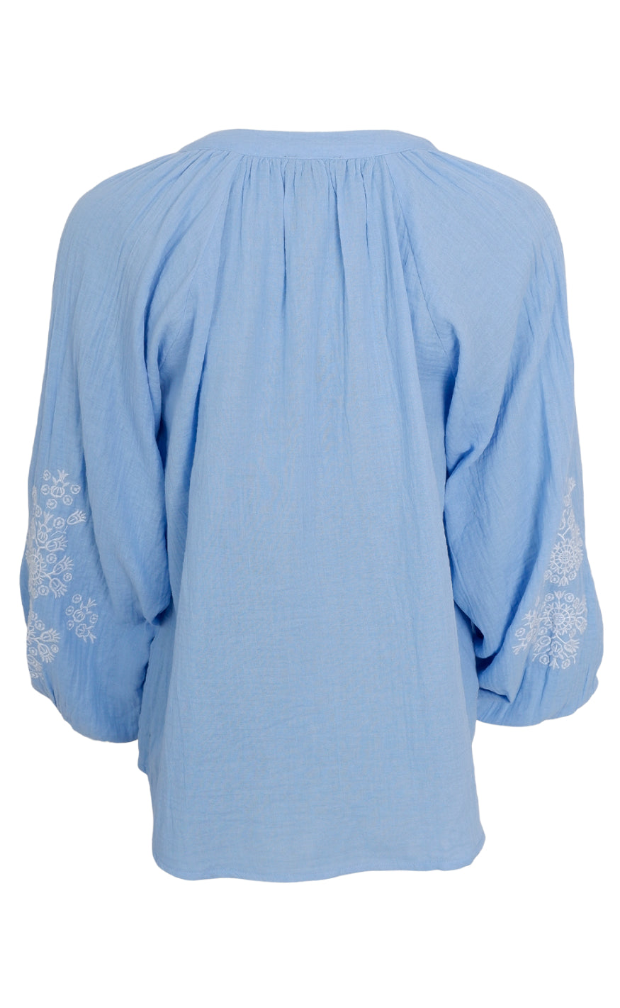 Black Colour Bluse - Bali - Sky Blue