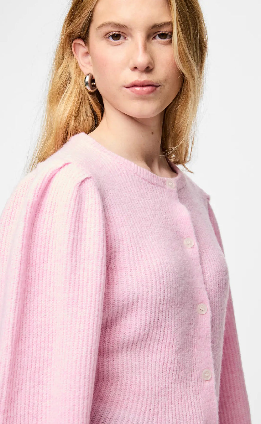 Pieces Cardigan - Silly - Roseate Spoonbill Melange