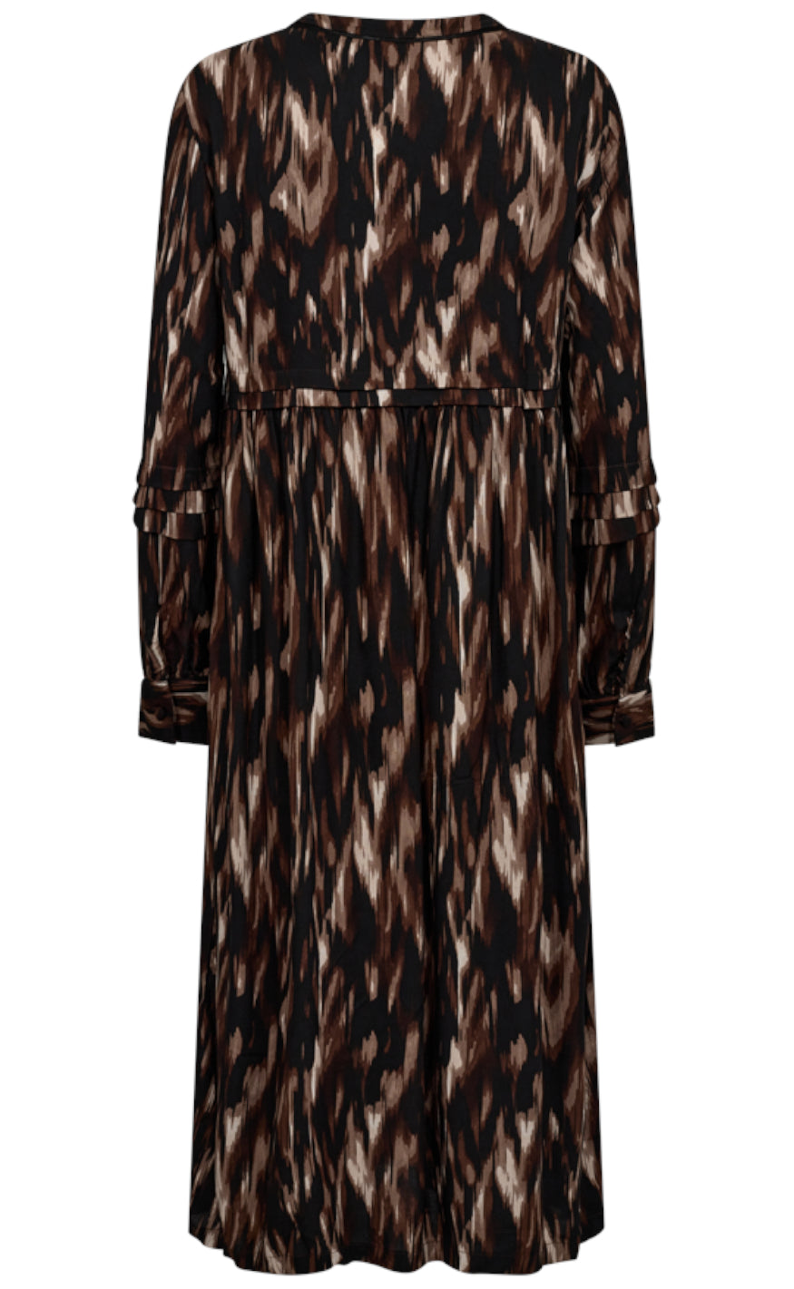 Freequent Kjole - Baya - Black W. Desert Taupe