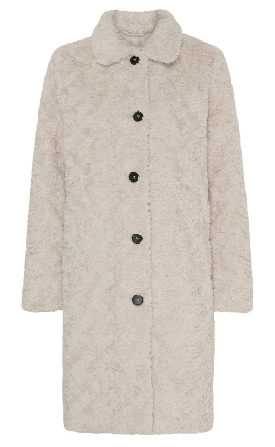 Notyz Jakke - Fake Fur - Beige