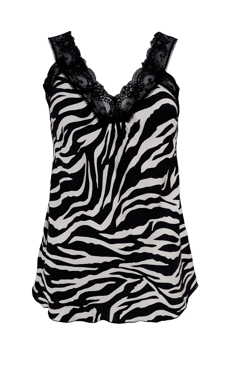 Black Colour Topp - Bea - Zebra