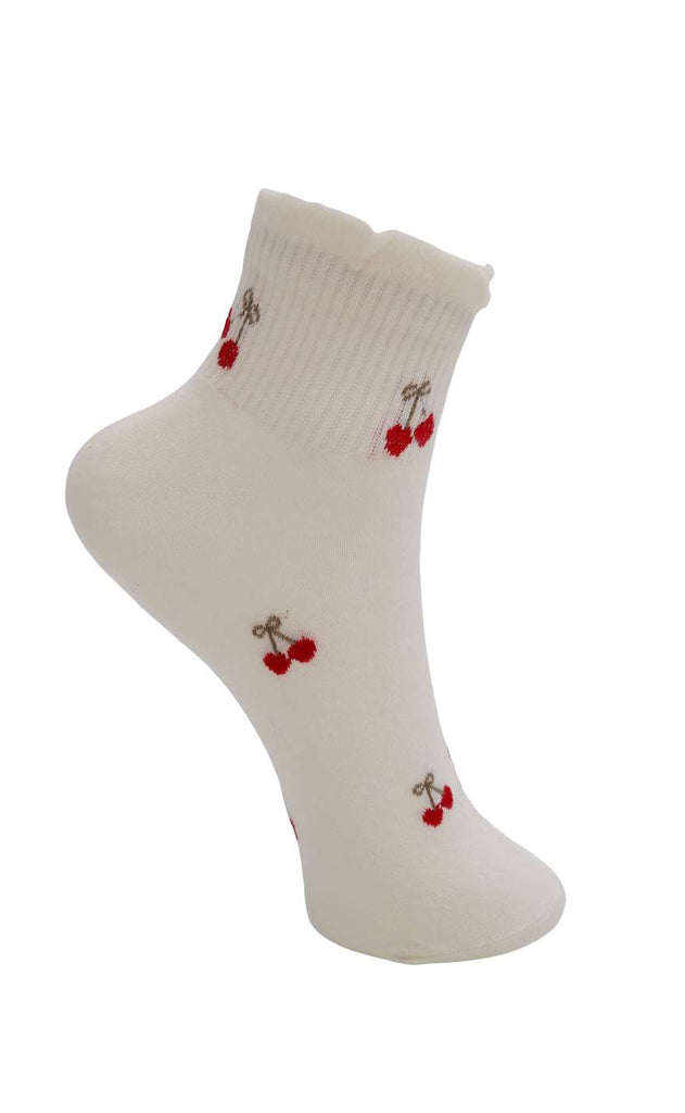 Black Clour Strømper - Beck Cherry - Off White