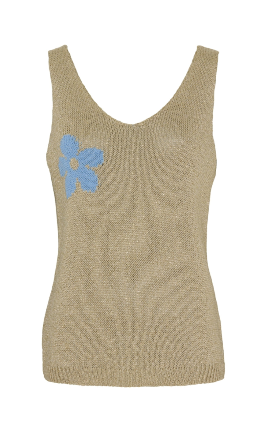 Marta Du Chateau Topp - 308 Bertina - Gold/Sky Blue