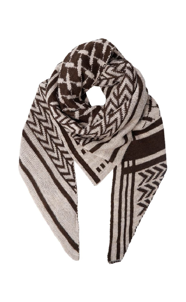 Black Colour Skjerf - Bex Triangle - Mocca