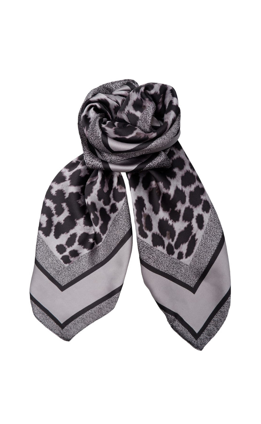 Black Colour Skjerf - Leo Mini - Grey Leo