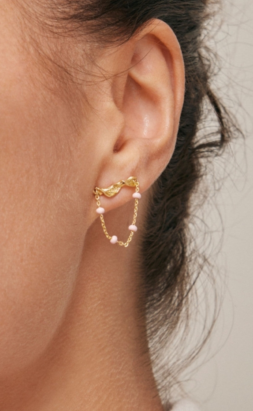 ENAMEL Copenhagen Øreringer - Studs Lola Refined - Light Pink