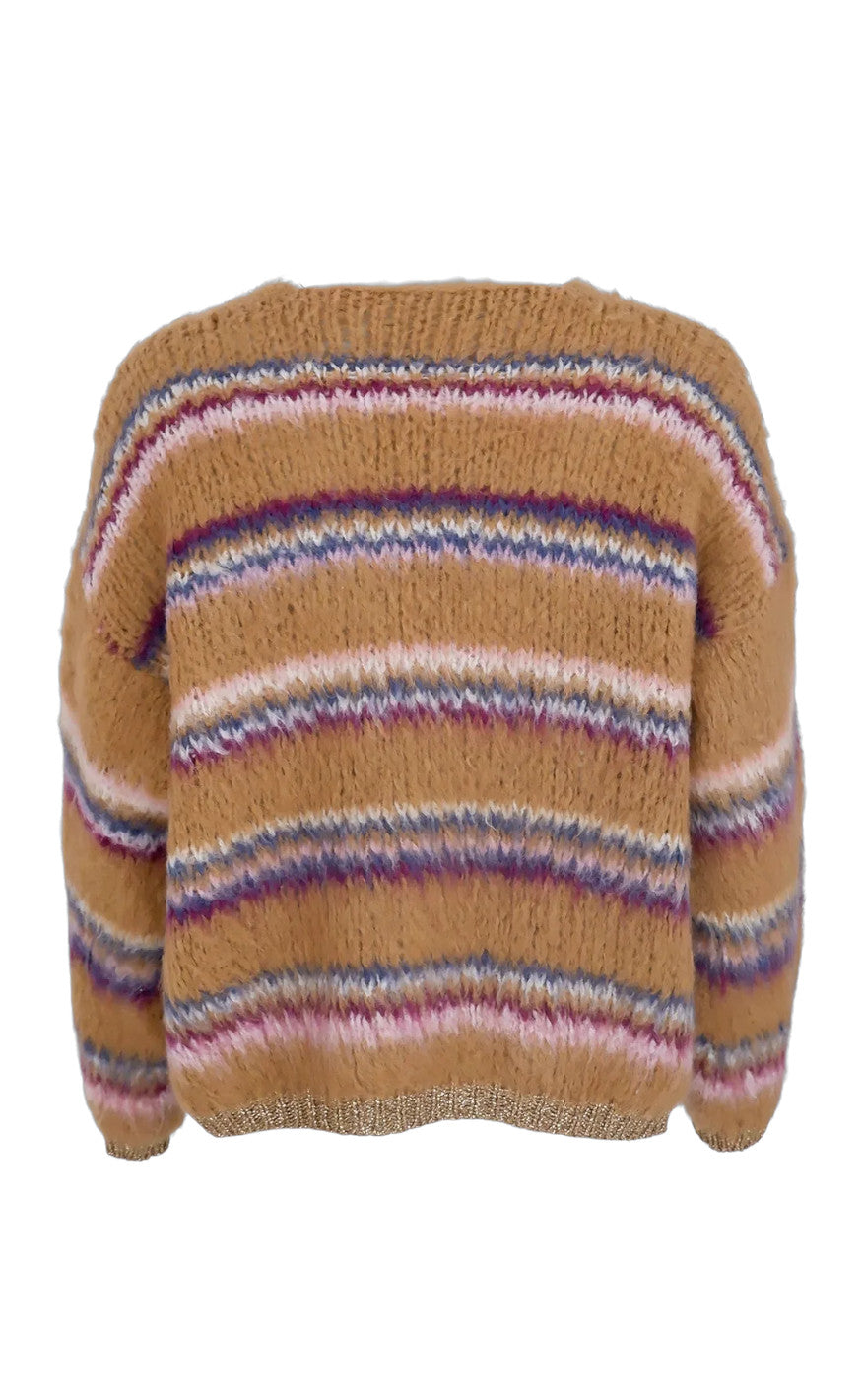 Black Colour Cardigan - Cayenne - Caramel
