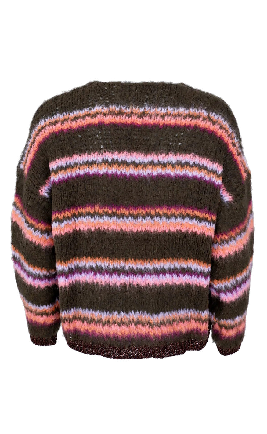 Black Colour Cardigan - Cayenne - Brown