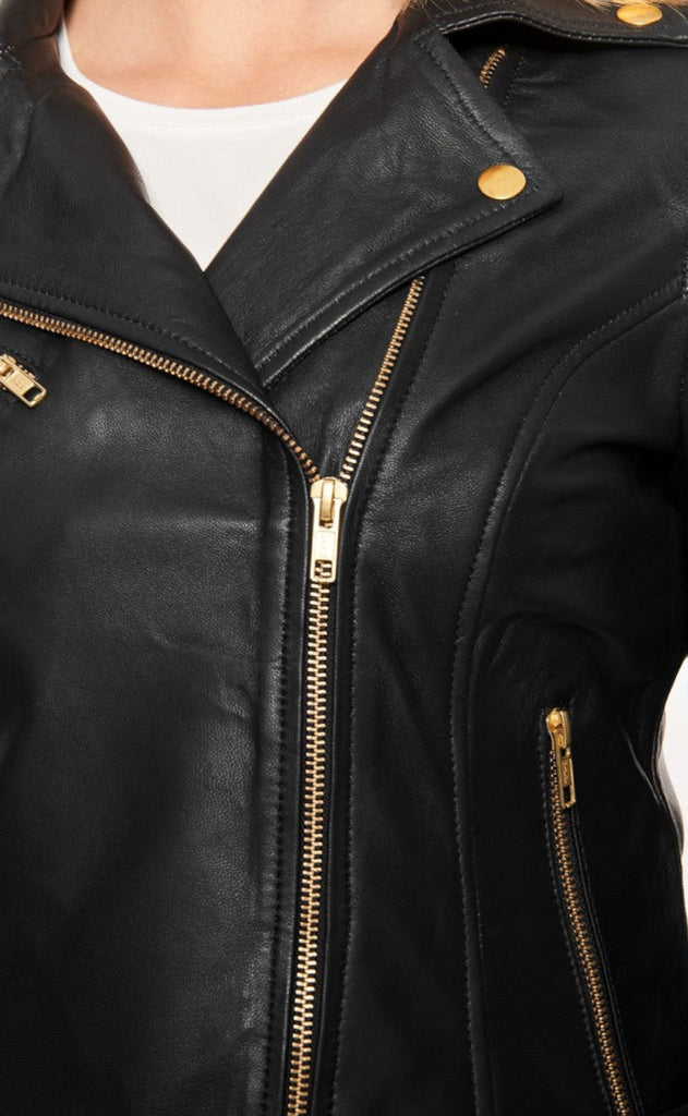 Notyz Jakke - Biker - Black w. Gold acc.