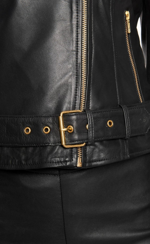 Notyz Jakke - Biker - Black w. Gold acc.