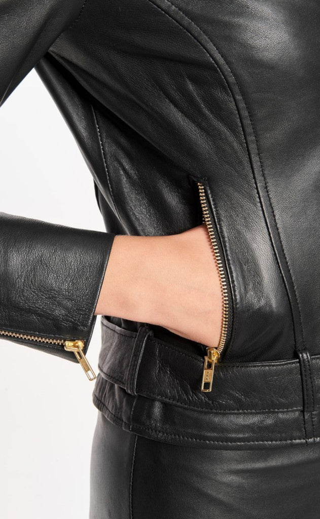 Notyz Jakke - Biker - Black w. Gold acc.