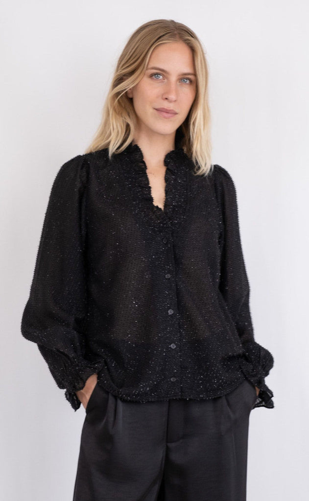 Neo Noir Bluse - Brielle Glitter - Black