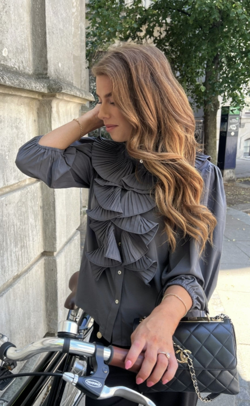 Continue Bluse - Pernille 3/4 Sleeve - Dark Grey