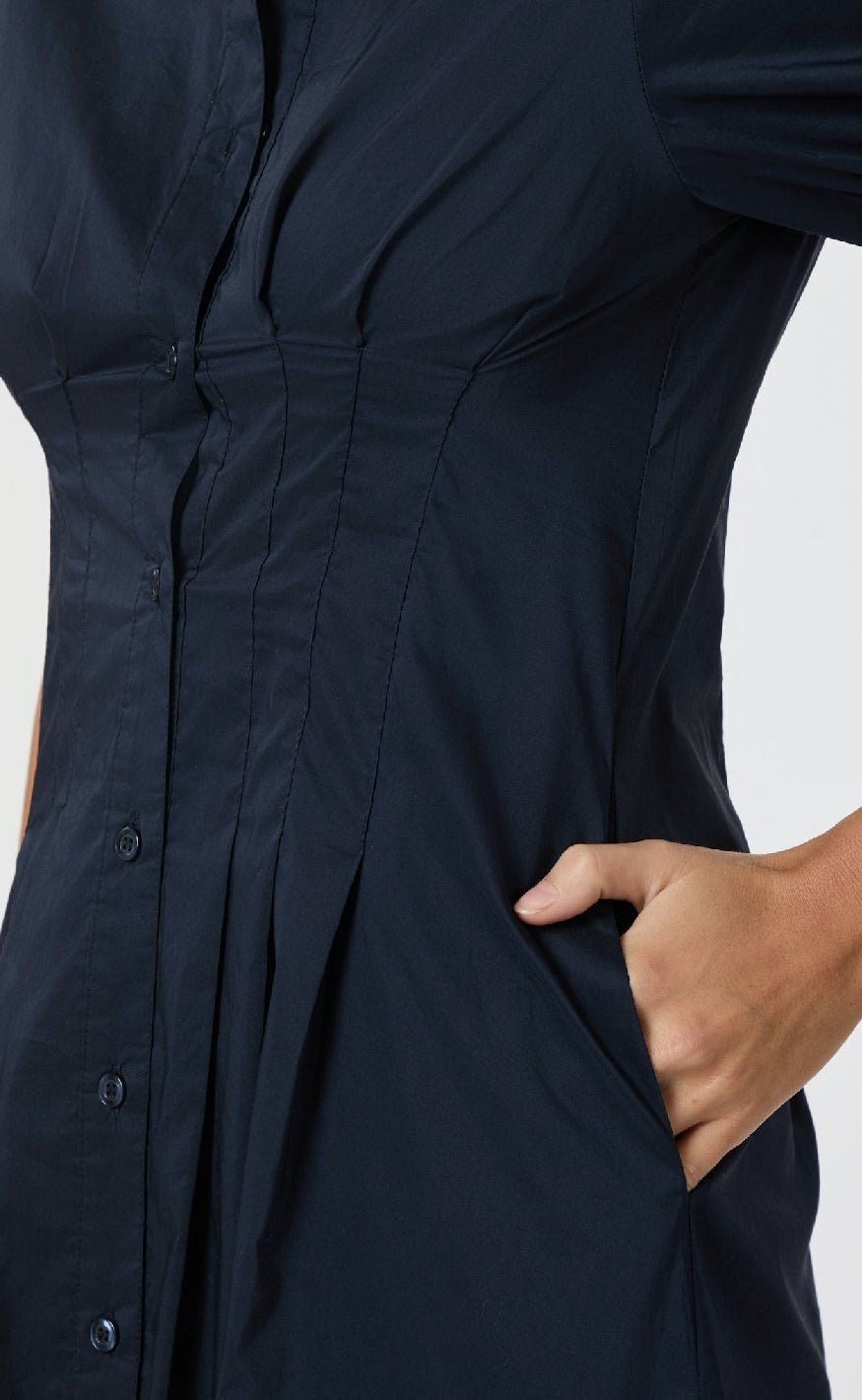 Neo Noir Kjole - Baia Poplin - Navy