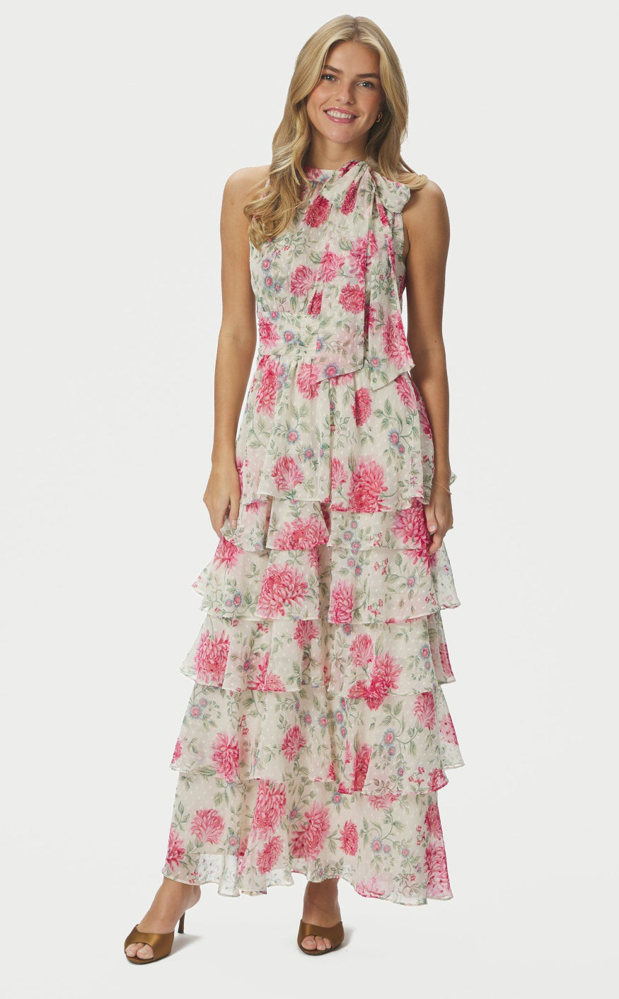 Neo Noir Kjole - Marli Big Flower - Creme