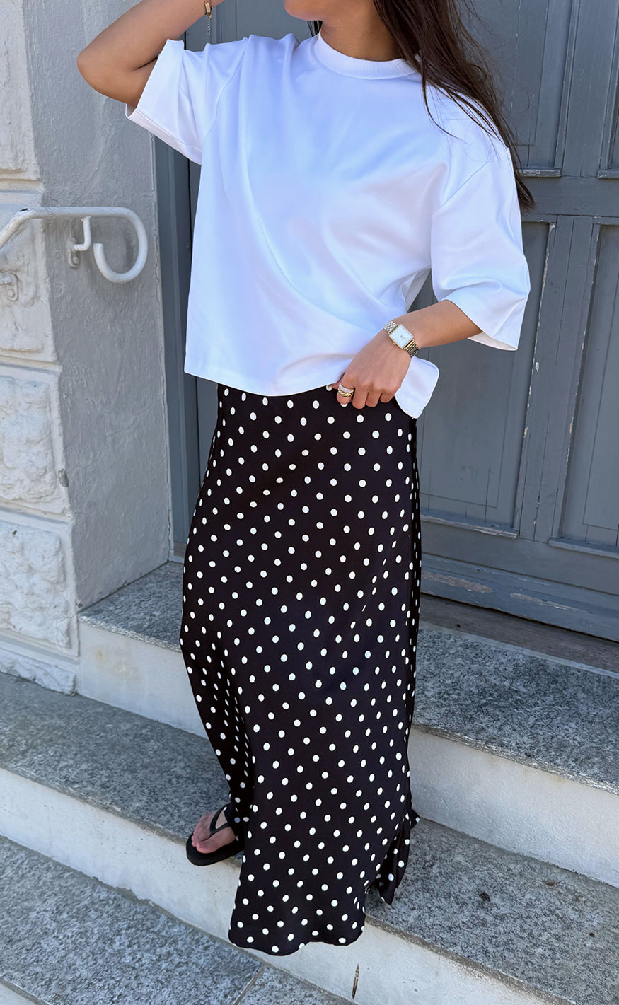 Say INA Copenhagen Skjørt - Diana Dot - Black W. White Dots