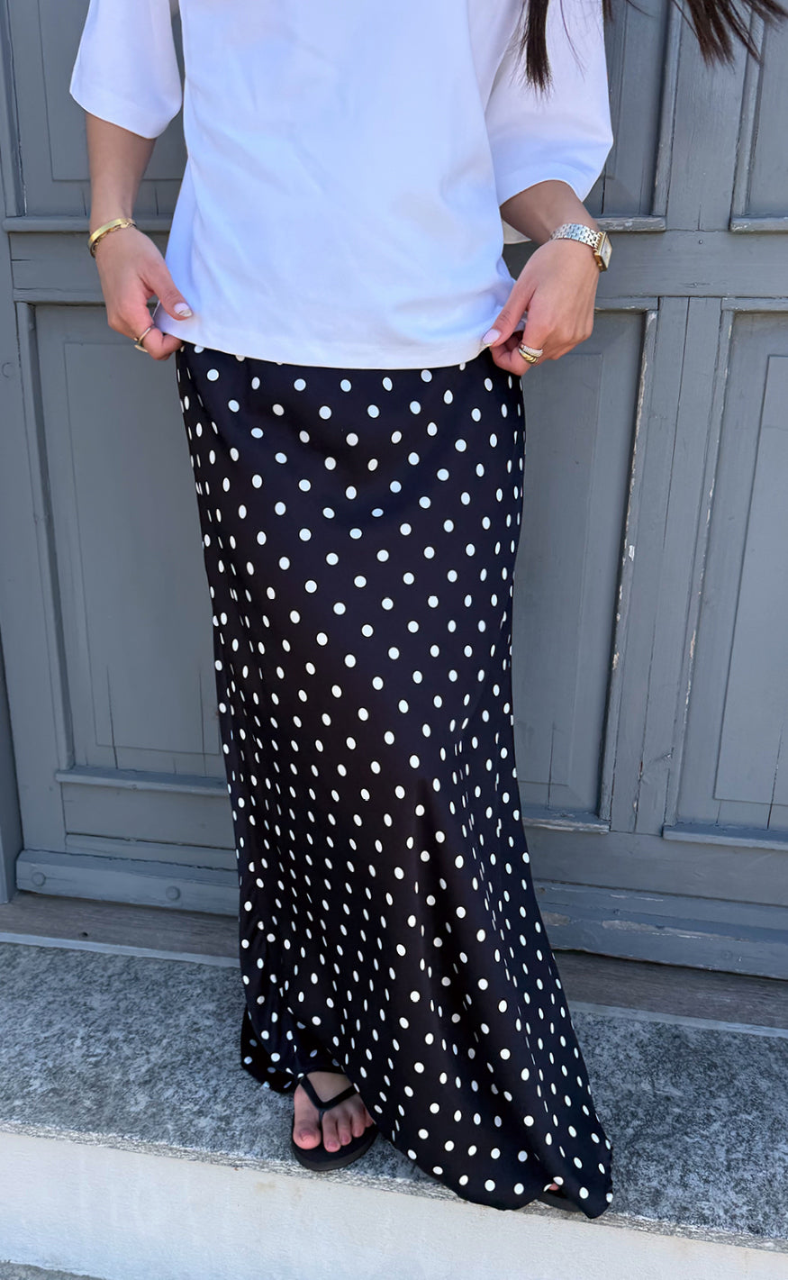 Say INA Copenhagen Skjørt - Diana Dot - Black W. White Dots