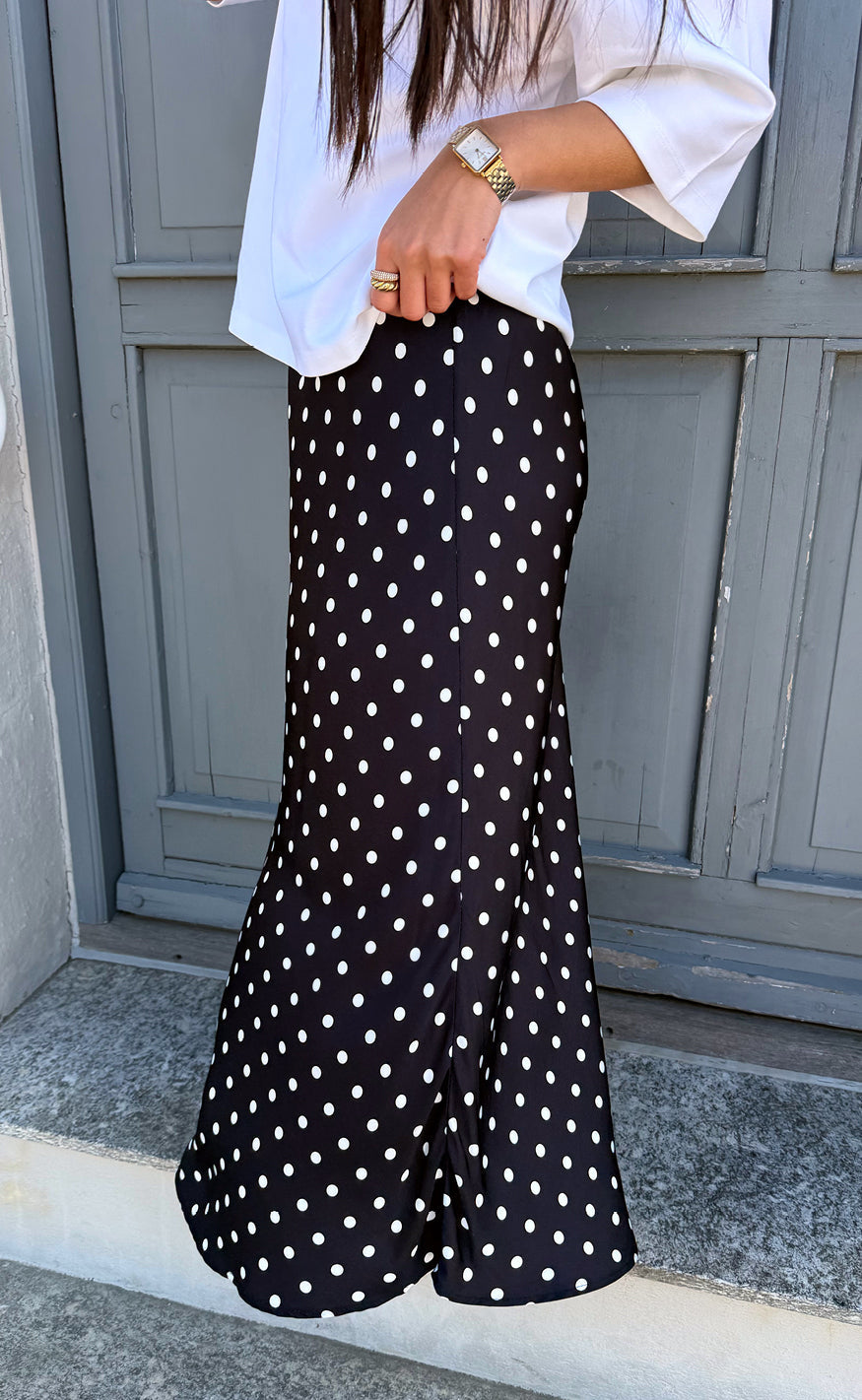 Say INA Copenhagen Skjørt - Diana Dot - Black W. White Dots
