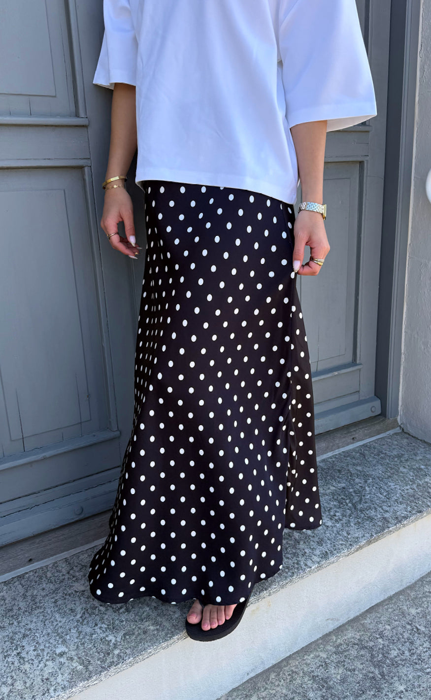 Say INA Copenhagen Skjørt - Diana Dot - Black W. White Dots