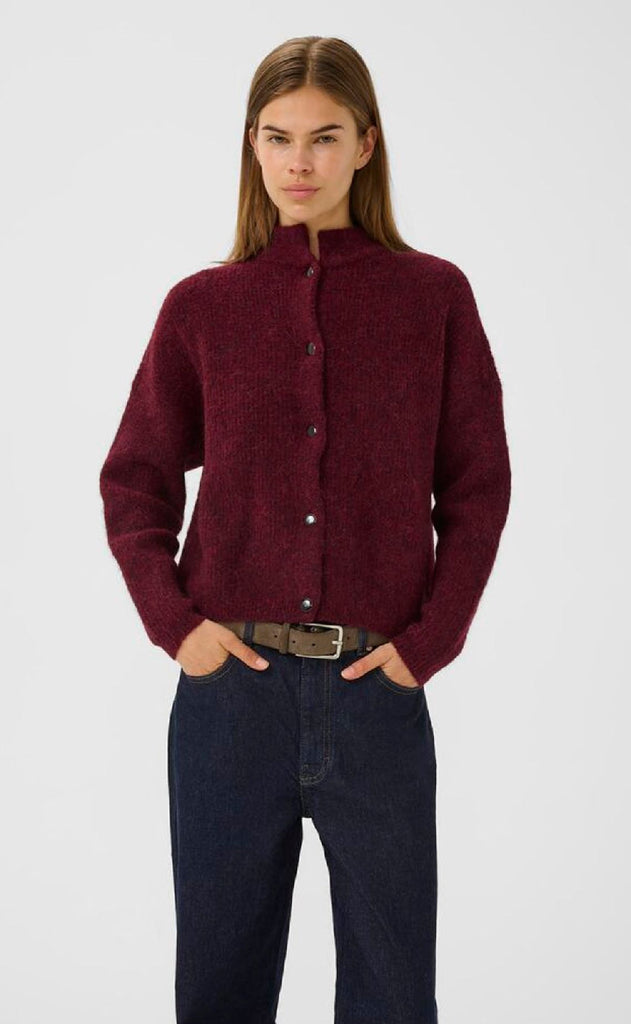 Gestuz Cardigan - Alpha - Blood Red Melange