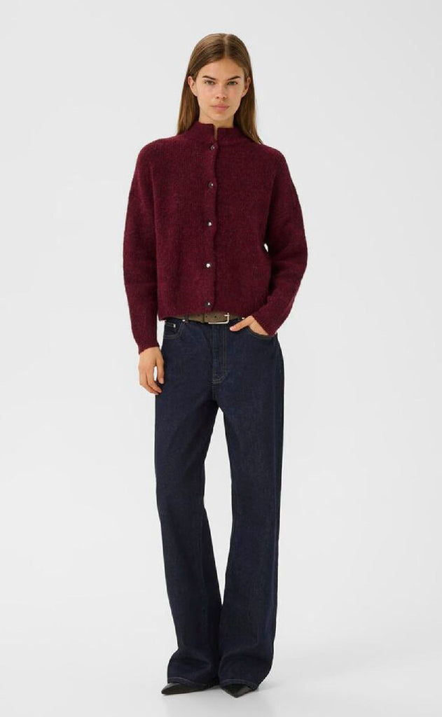 Gestuz Cardigan - Alpha - Blood Red Melange