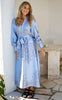 Neo Noir Kjole - Nova Paisley Border - Light Blue