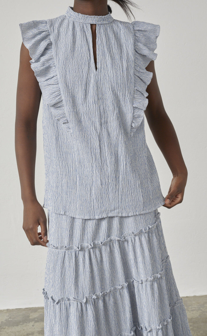 Love & Divine Topp - Love1327 - Blue/White Stripe