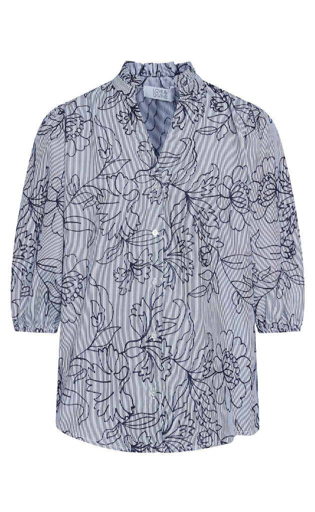 Love & Divine Bluse - Love456-9 - Stripe/Flower