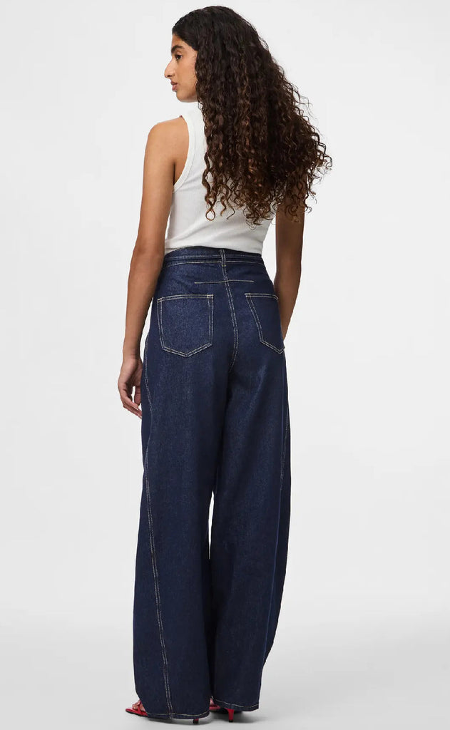 Pieces Bukser - Fenna - Dark Blue Denim