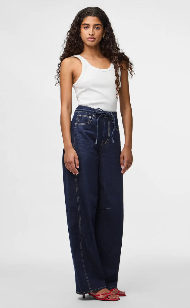 Pieces Bukser - Fenna - Dark Blue Denim