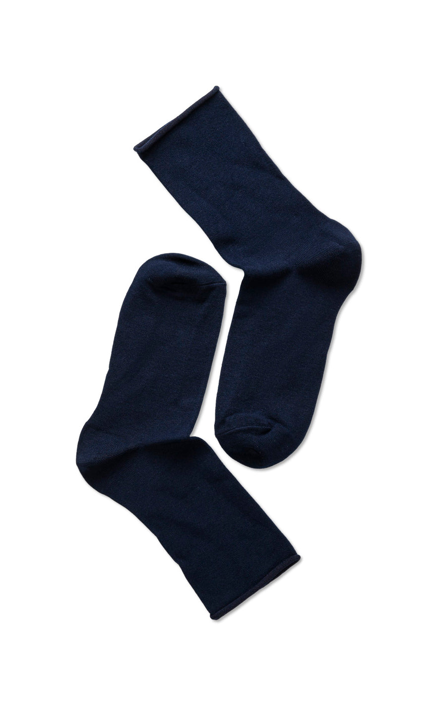 Oroblu Strømper - Note Woman Bamboo Roll Topp - Dark Blue