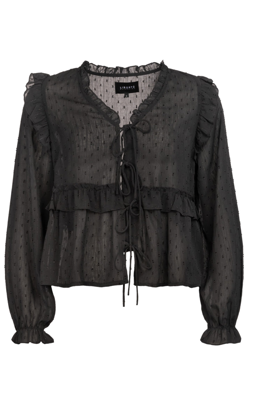Liberte Bluse - Nartina - LS - Tie - Black